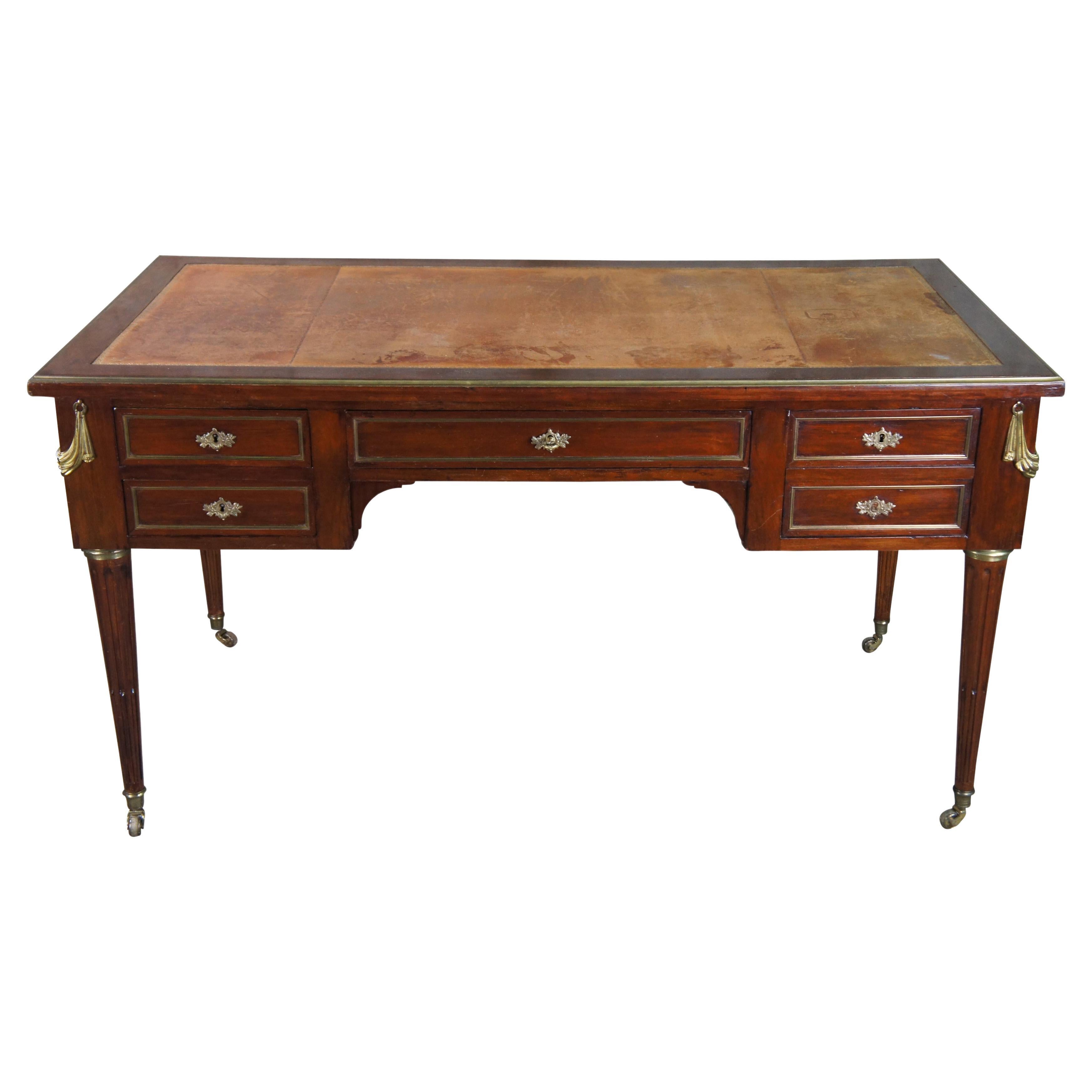 Antique French Louis XVI Neoclassical Walnut Directoire Executive Writing Desk
