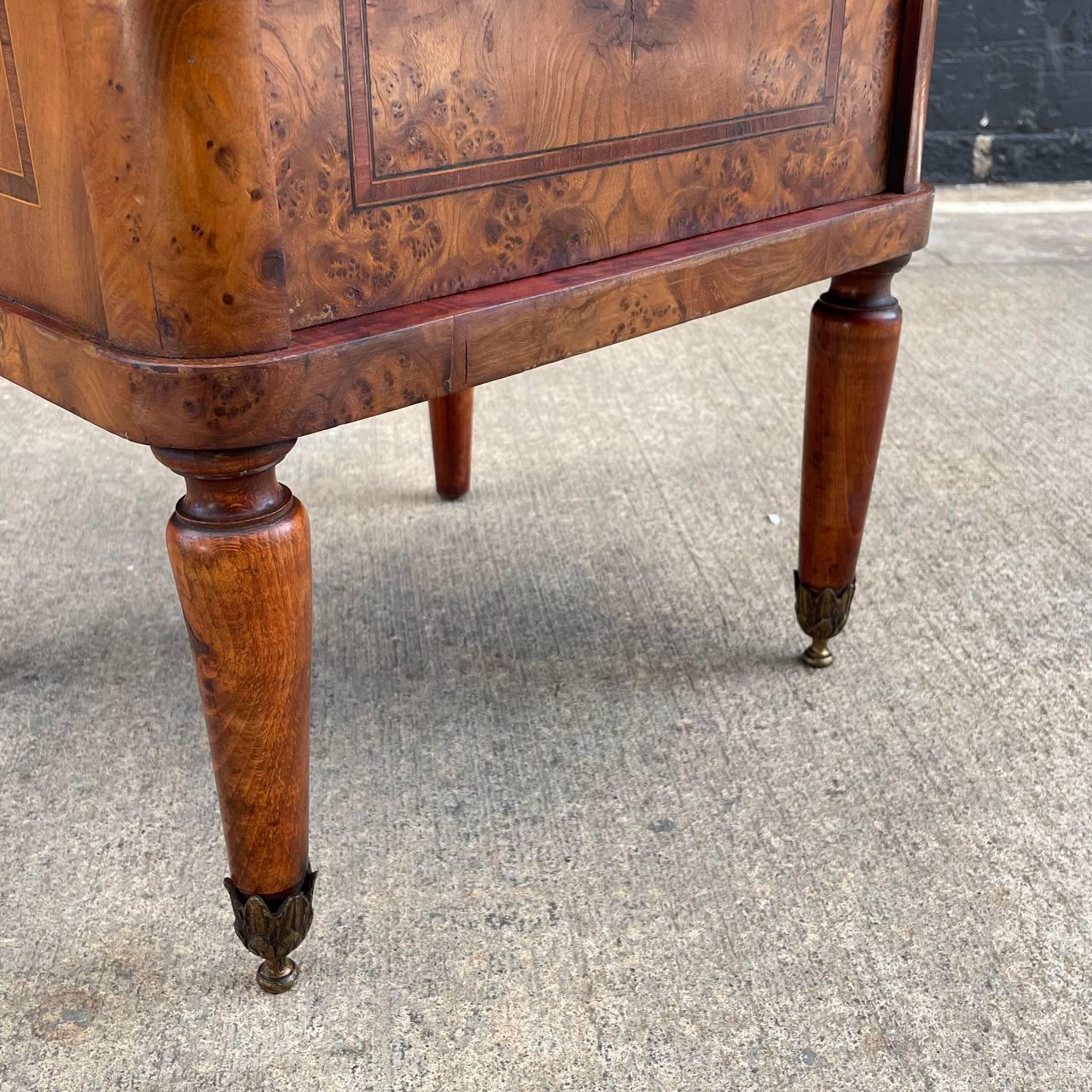 Antique French Louis XVI Night Stand with Pink Marble Top For Sale 8