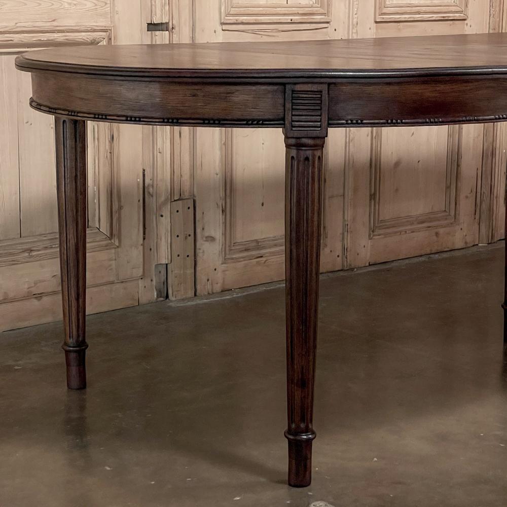 Oak Antique French Louis XVI Oval Banquet Table