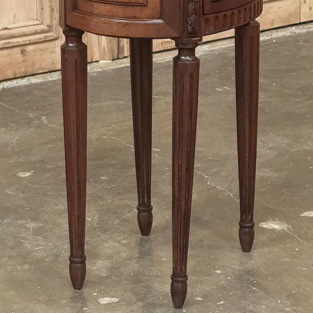 Antique French Louis XVI Oval Nightstand ~ End Table with Onyx Top For Sale 5