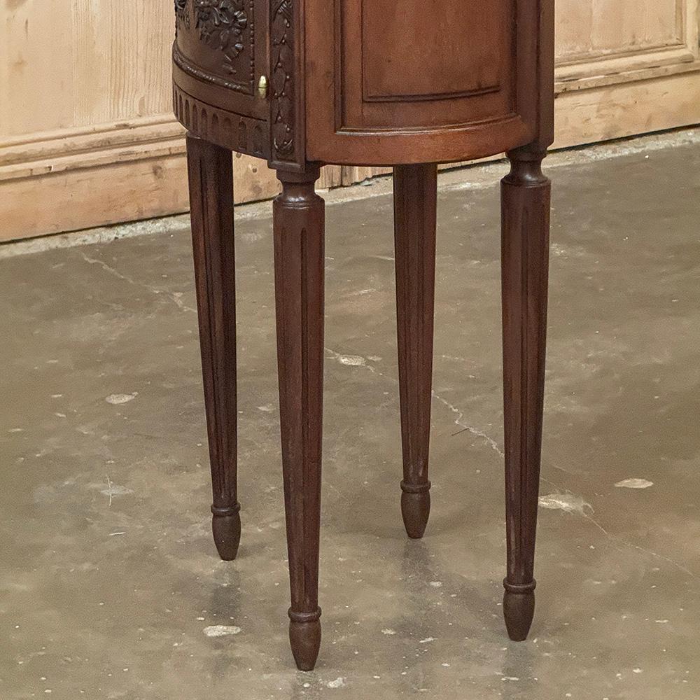 Antique French Louis XVI Oval Nightstand ~ End Table with Onyx Top For Sale 7