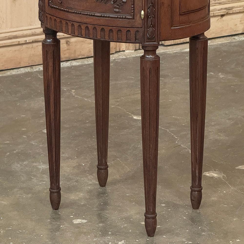 Antique French Louis XVI Oval Nightstand ~ End Table with Onyx Top For Sale 2