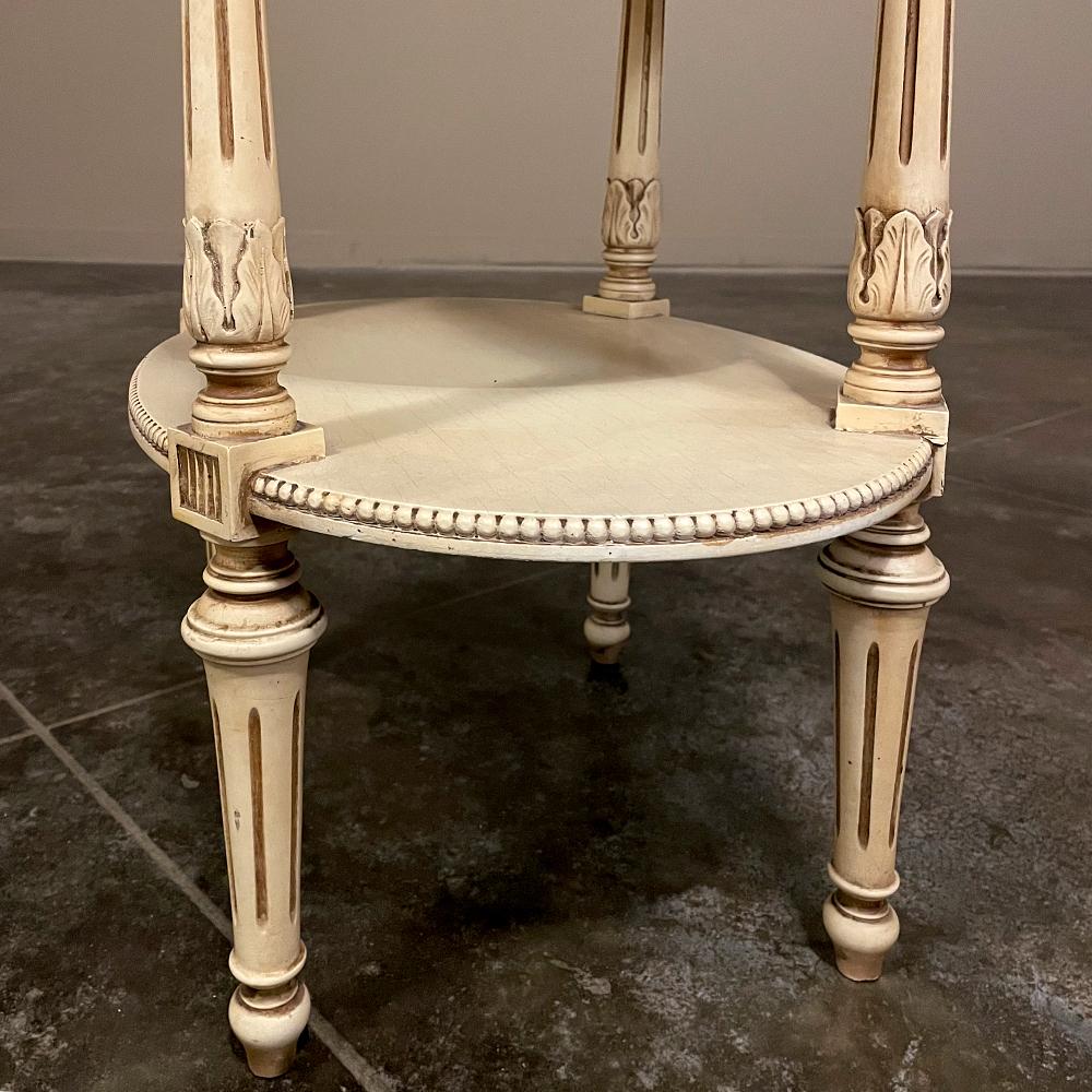 Antique French Louis XVI Oval Painted End Table For Sale 9