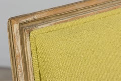 Antique French Louis XVI Painted Accent Chairs in Chartreuse Fabric - A Pair