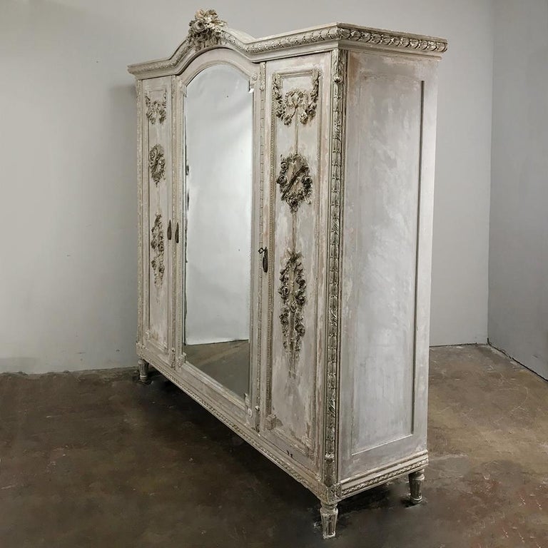 Antique French Louis XVI Painted Armoire at 1stDibs