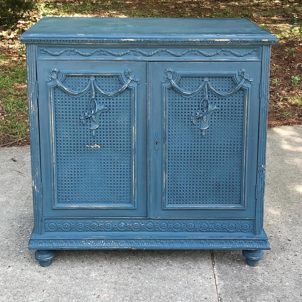Antique French Louis XVI Painted Buffet or Cabinet In Good Condition In Dallas, TX