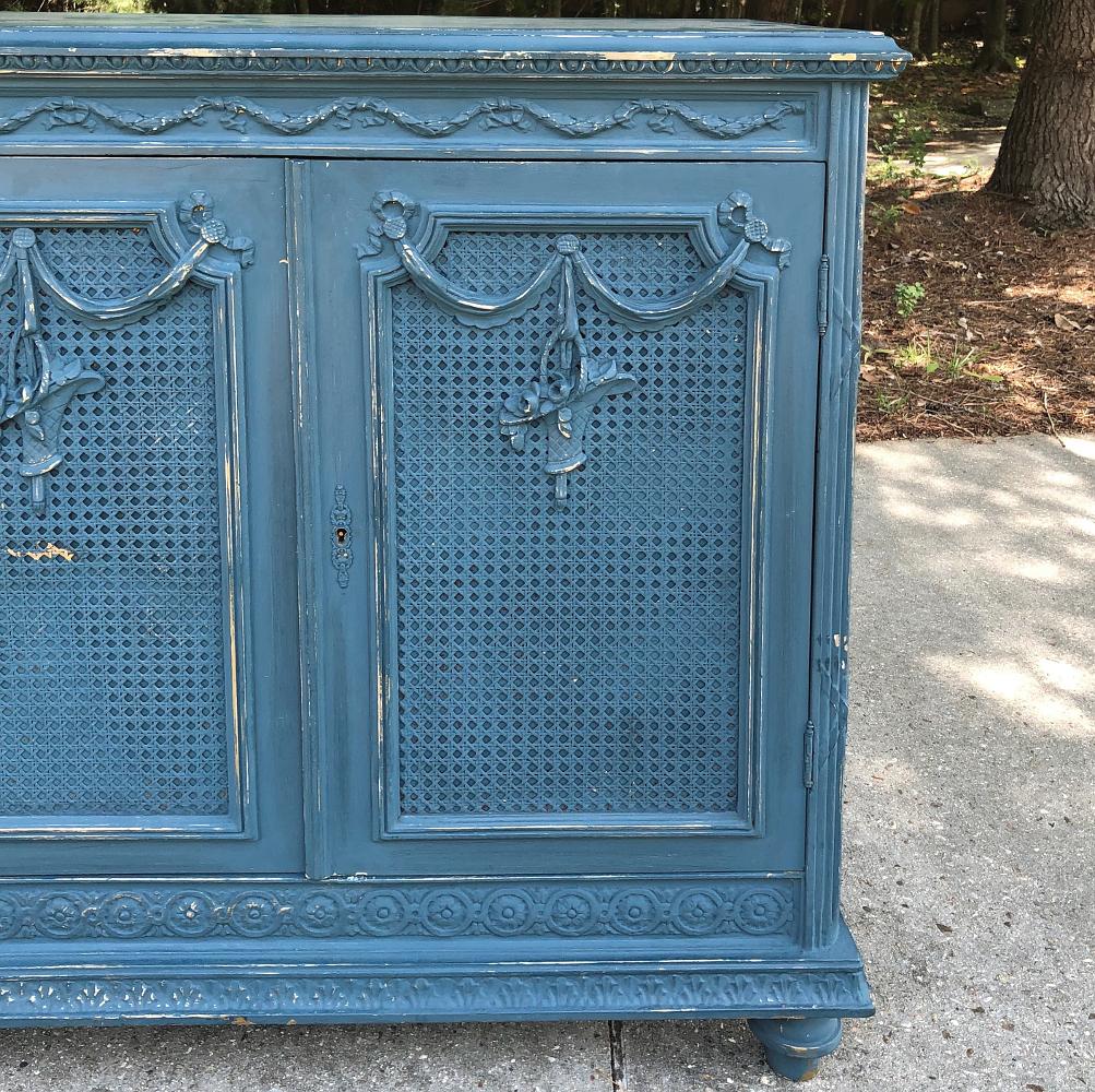 Wood Antique French Louis XVI Painted Buffet or Cabinet