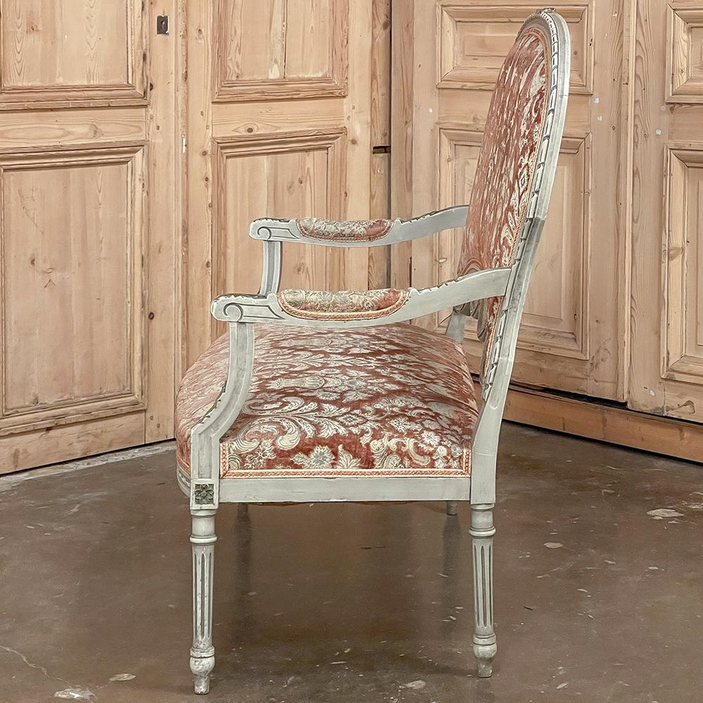 Antique French Louis XVI Painted Canape ~ Settee For Sale 5