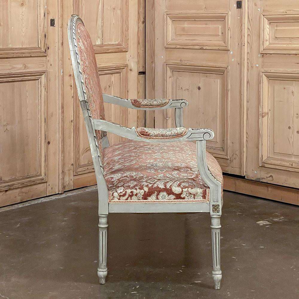 Antike französische bemalte Canape-Sessel im Louis-XVI.-Stil ~ im Angebot 4