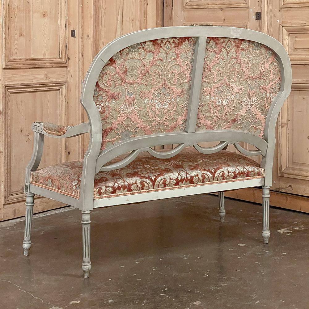 Antique French Louis XVI Painted Canape ~ Settee For Sale 7