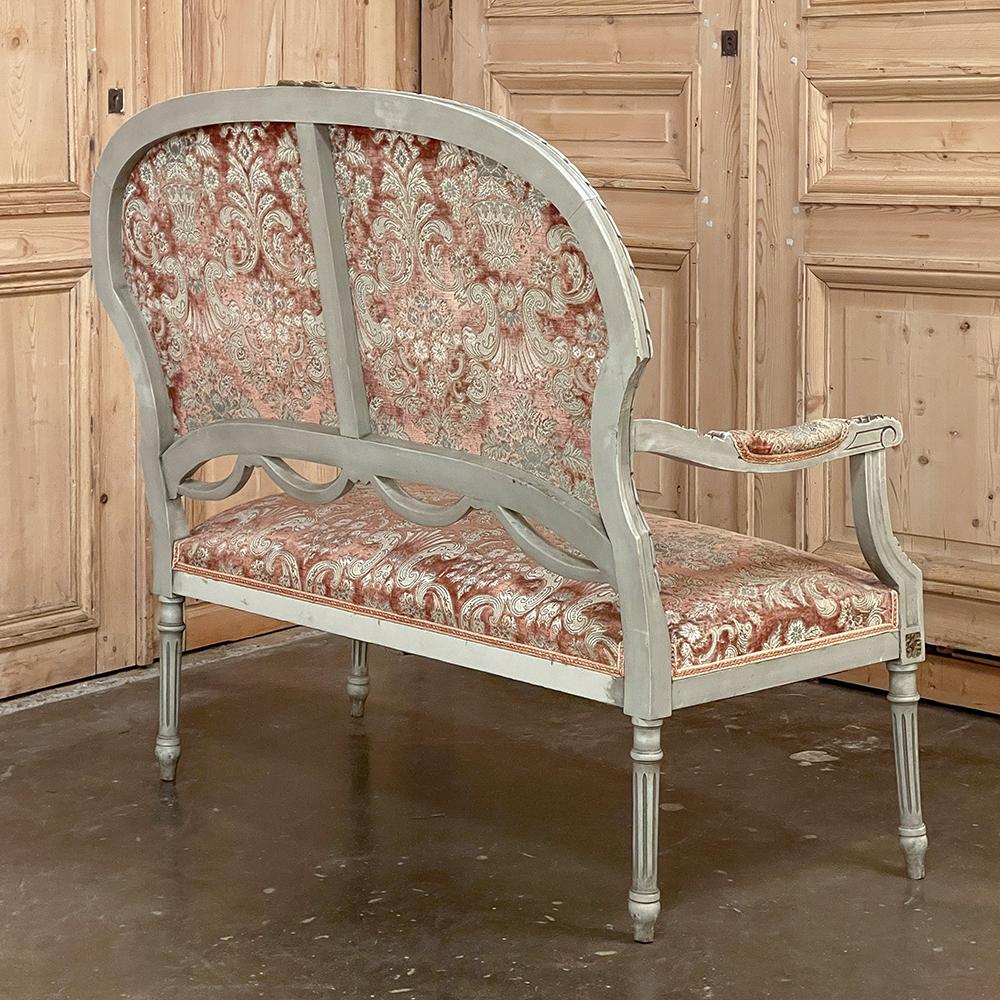 Antique French Louis XVI Painted Canape ~ Settee For Sale 8