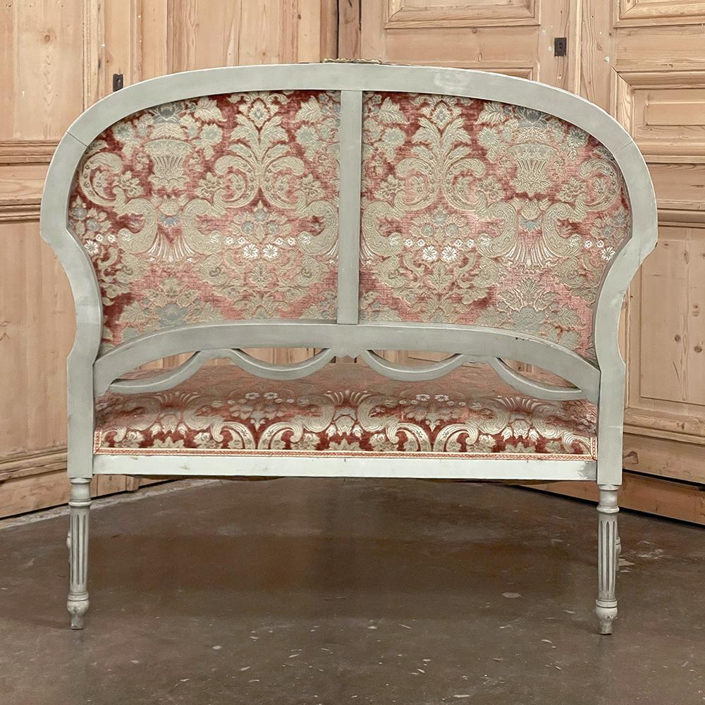 Antique French Louis XVI Painted Canape ~ Settee For Sale 9
