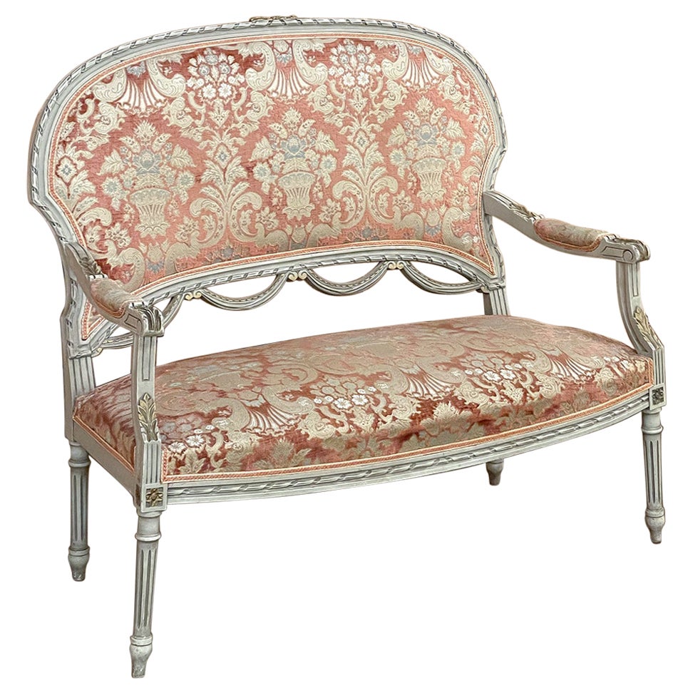 Antique French Louis XVI Painted Canape ~ Settee