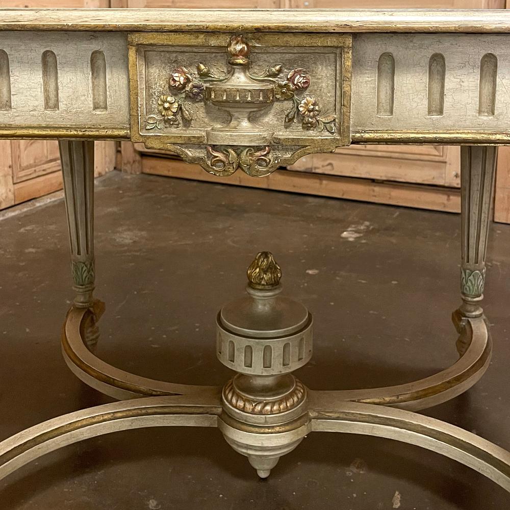 Antiker französischer Louis-XVI-Mitteltisch, bemalt im Angebot 1