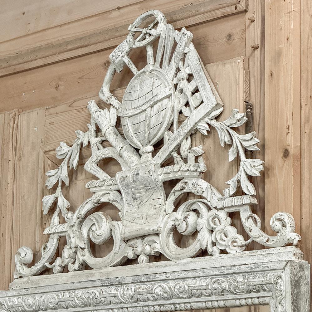 Antique French Louis XVI Painted Mirror For Sale 4