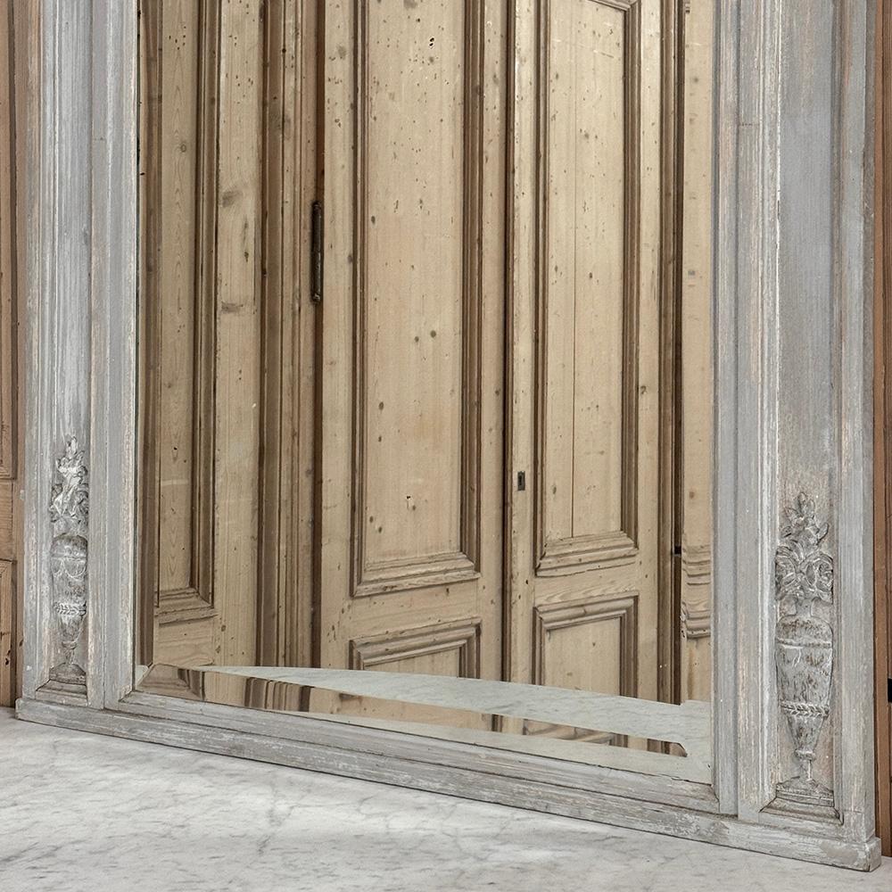 Antique French Louis XVI Painted Trumeau Mirror en vente 4