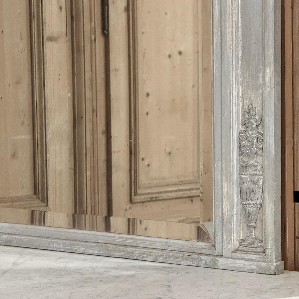 Antique French Louis XVI Painted Trumeau Mirror en vente 5