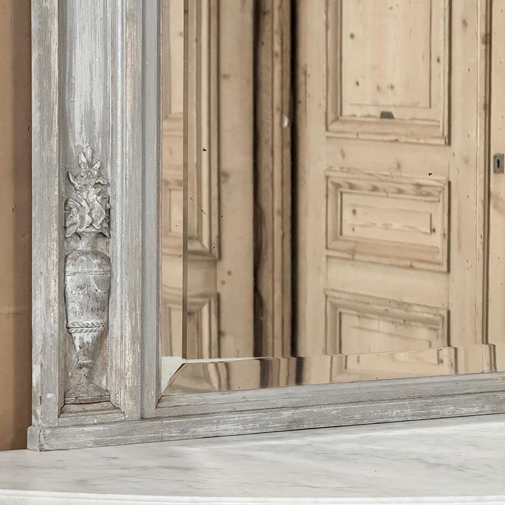 Antique French Louis XVI Painted Trumeau Mirror en vente 1