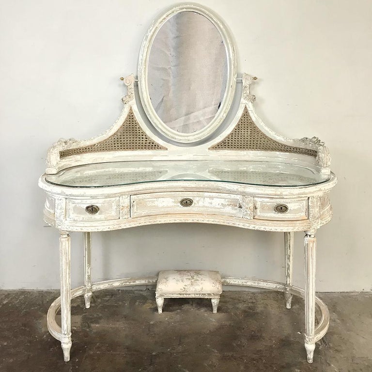 Antique French Louis XVI Painted Vanity at 1stDibs french vanity