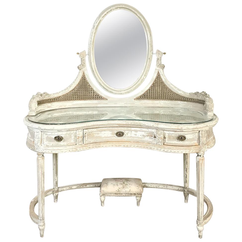 Antique French Louis XVI Painted Vanity at 1stDibs french vanity, french antique vanity