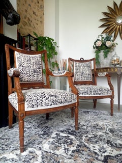 Antique French Louis XVI Pair Of Armchair, 18th Century