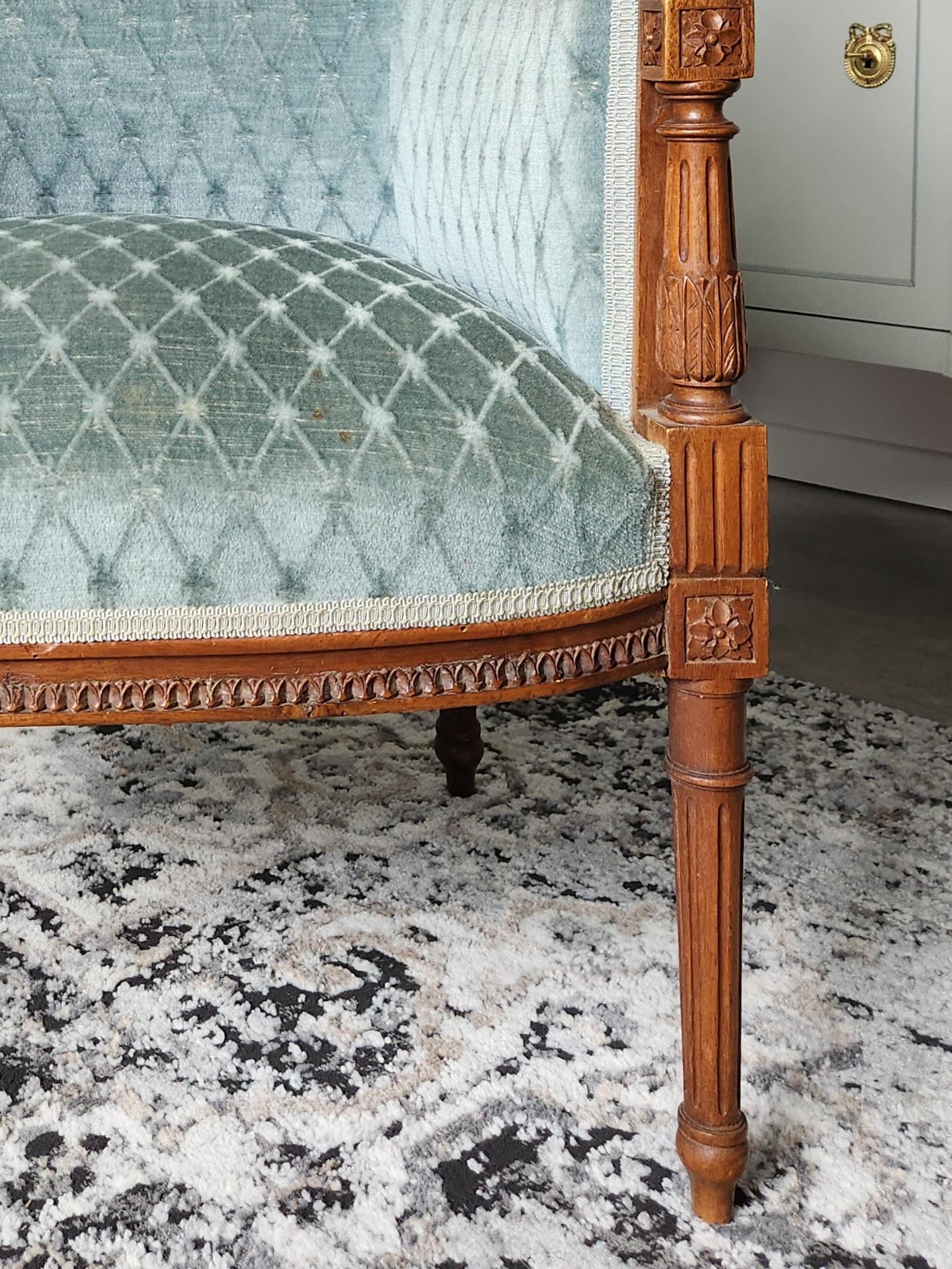 Antique French Louis XVI Pair Of Armchair, 19th Century For Sale 8