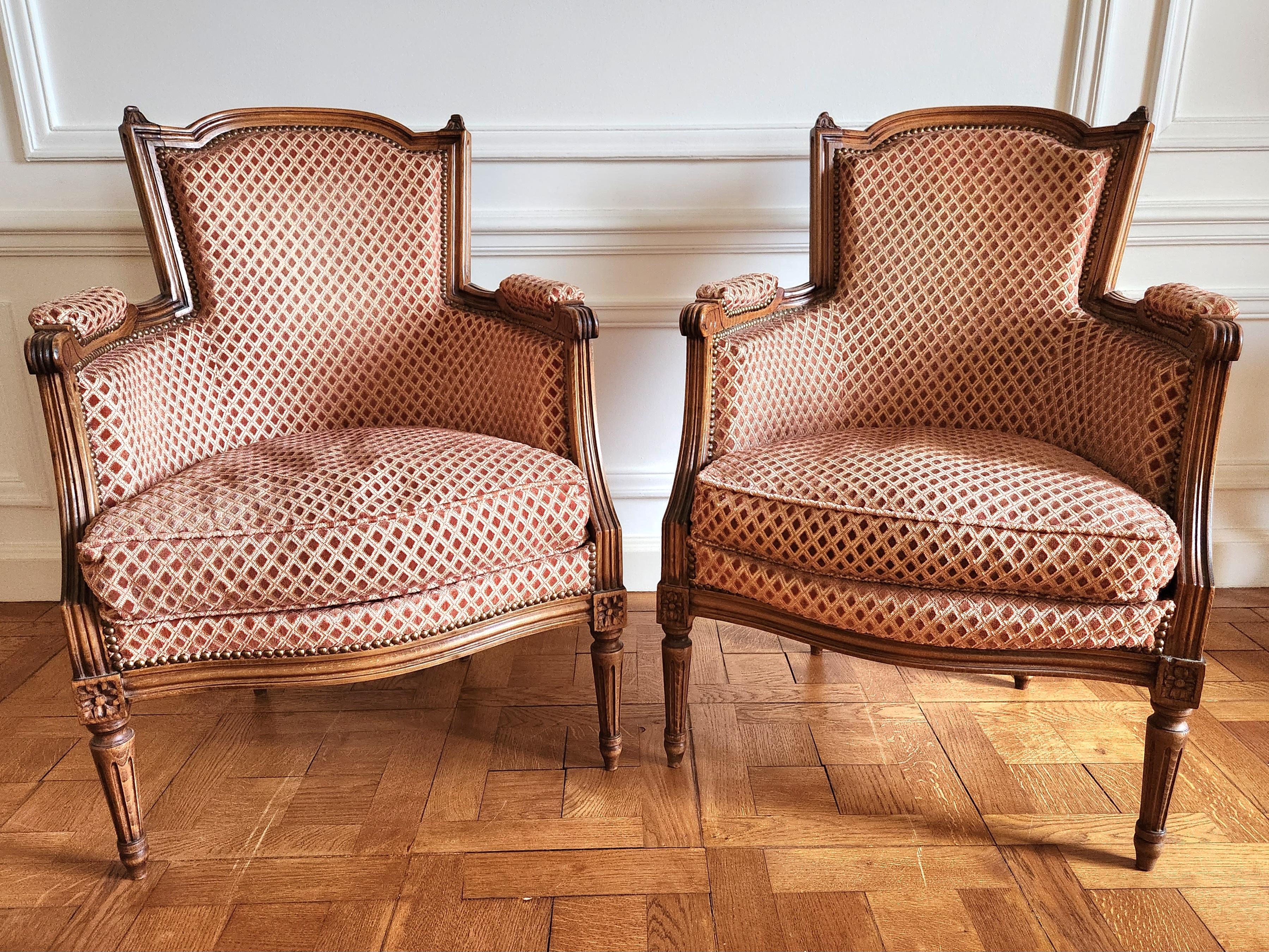 Antique French Louis XVI Pair Of Armchair In Good Condition For Sale In Senonches, Centre-Val de Loire