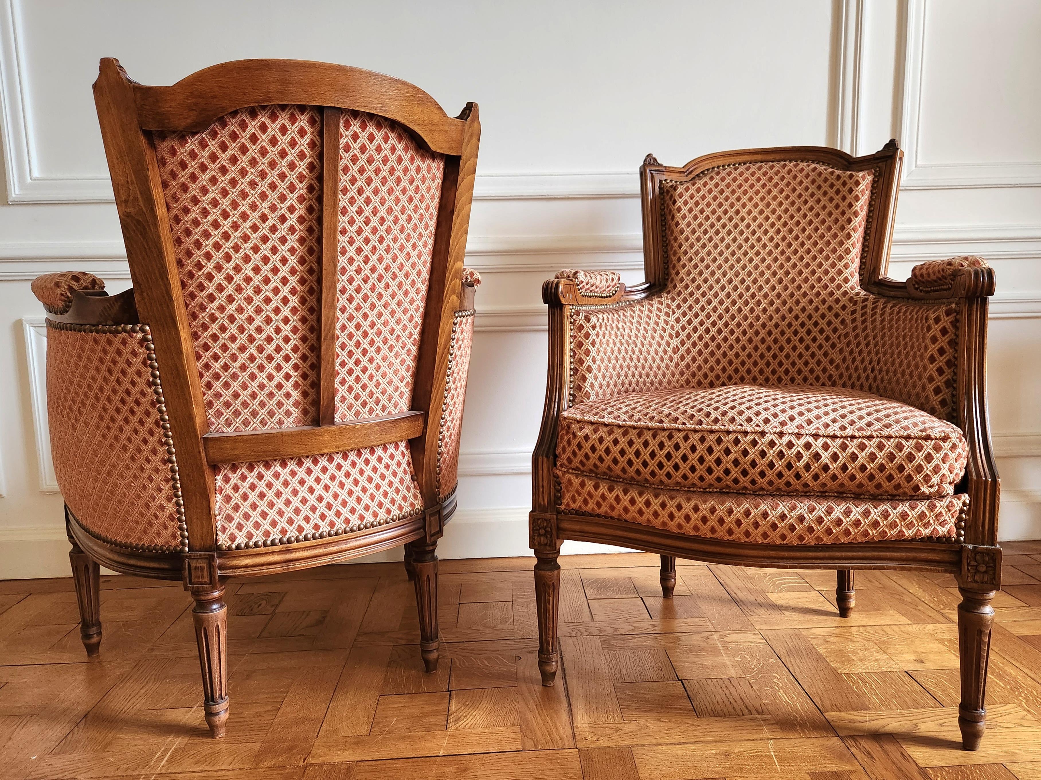 Early 20th Century Antique French Louis XVI Pair Of Armchair For Sale