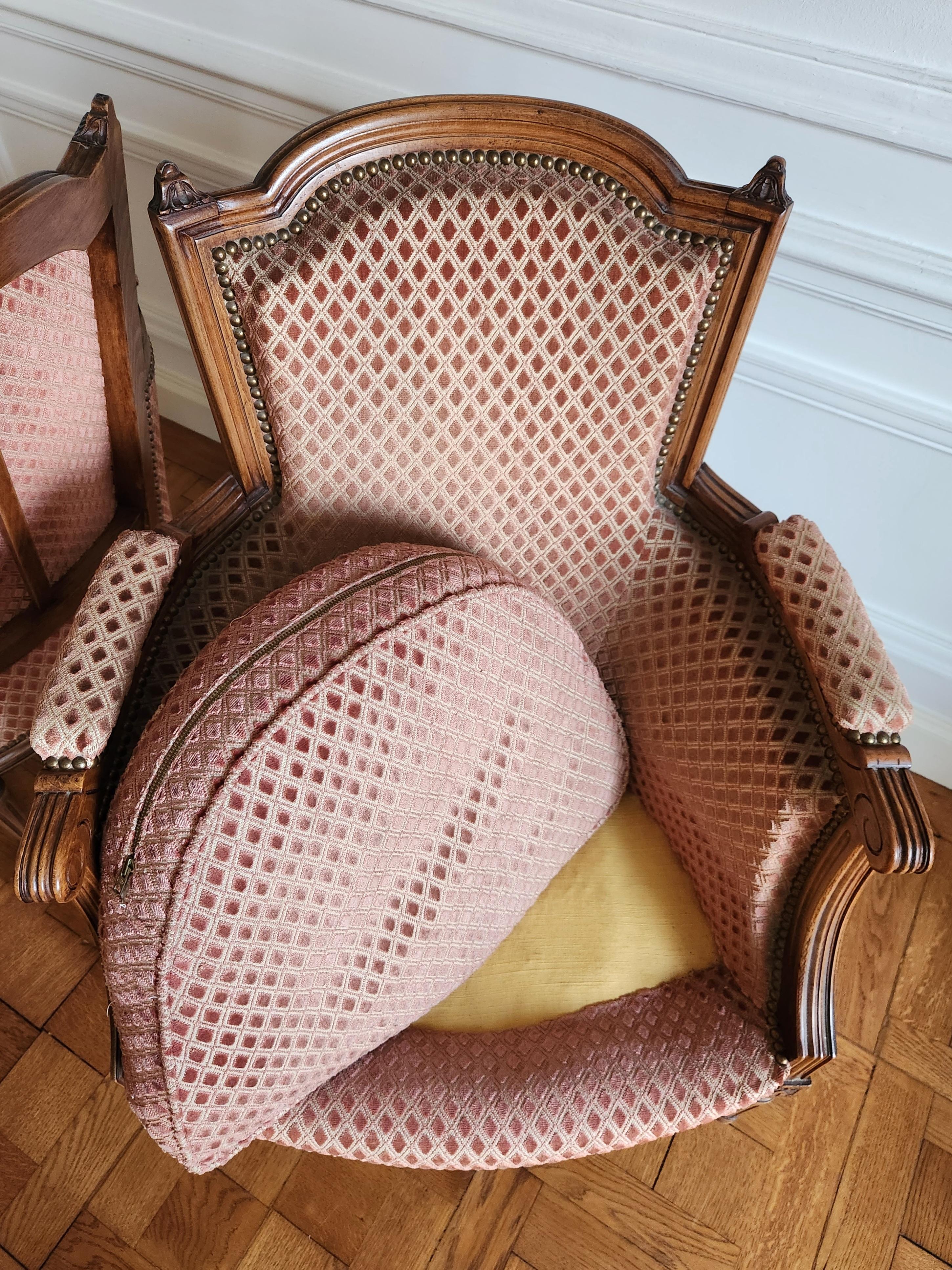 Beech Antique French Louis XVI Pair Of Armchair For Sale