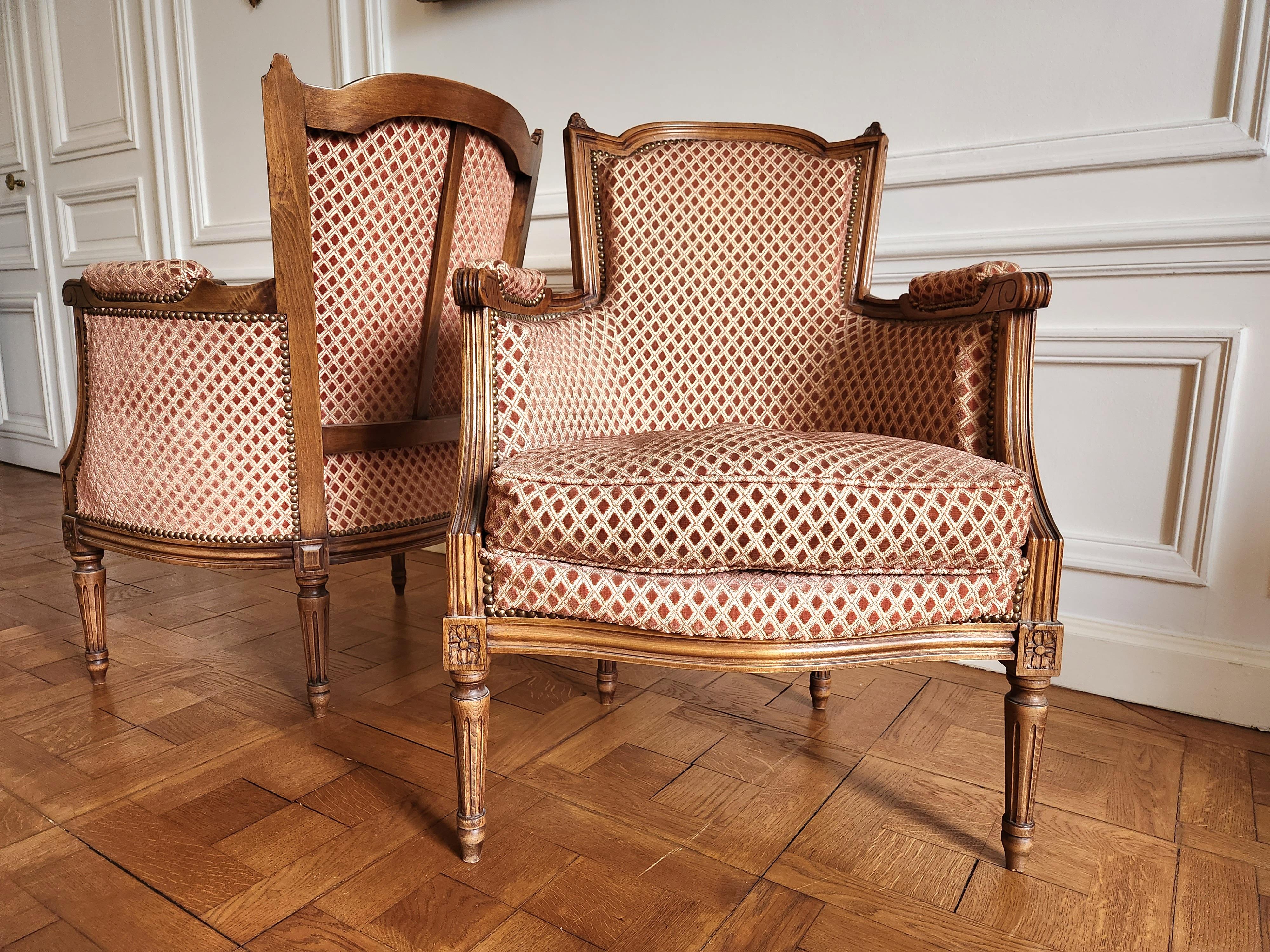 Antique French Louis XVI Pair Of Armchair For Sale 1