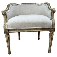 Antique French Louis XVI Petite Corbeille Vanity Chair