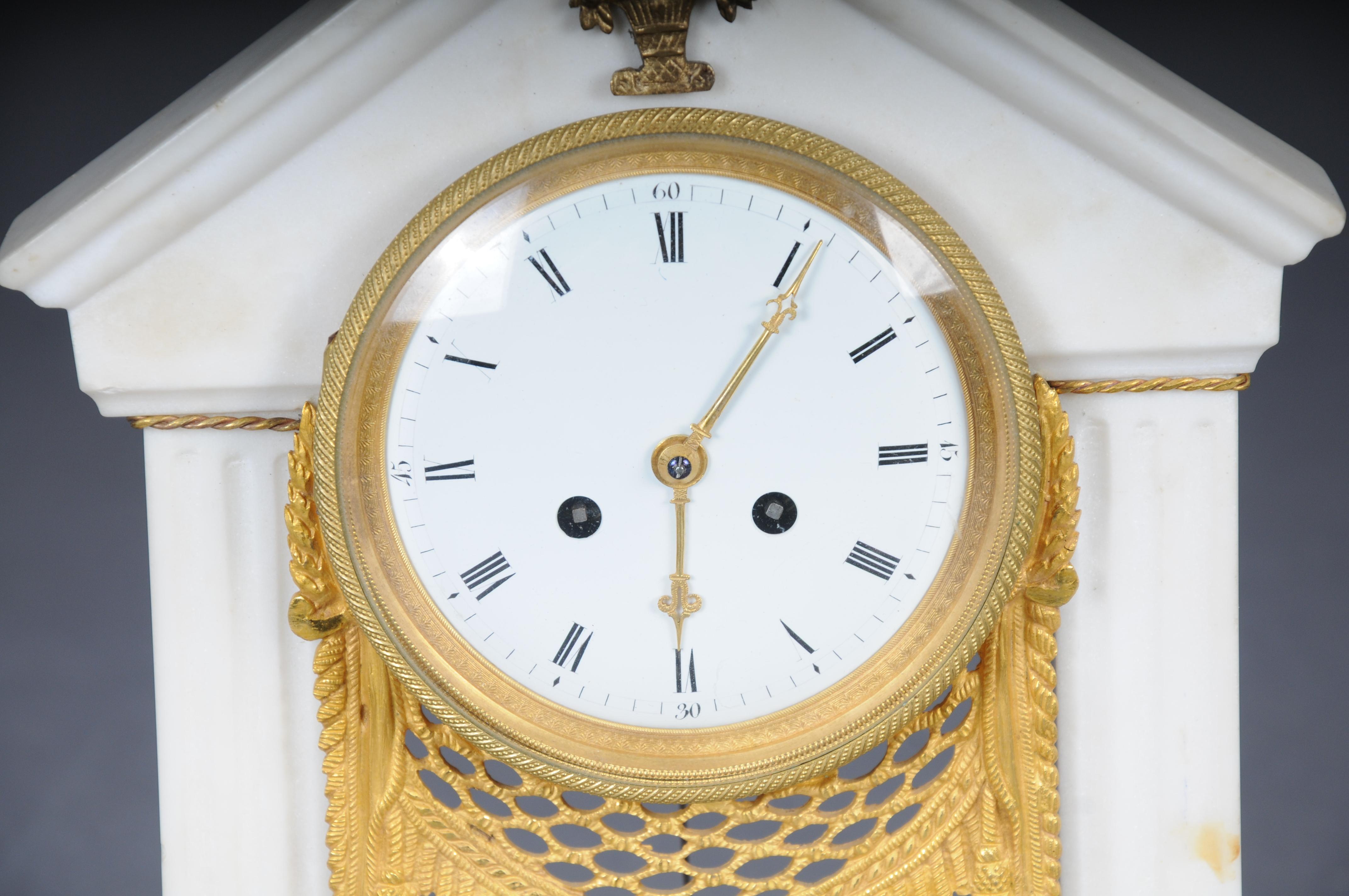 Gilt Antique French Louis XVI portal clock, Paris, circa 1880 For Sale