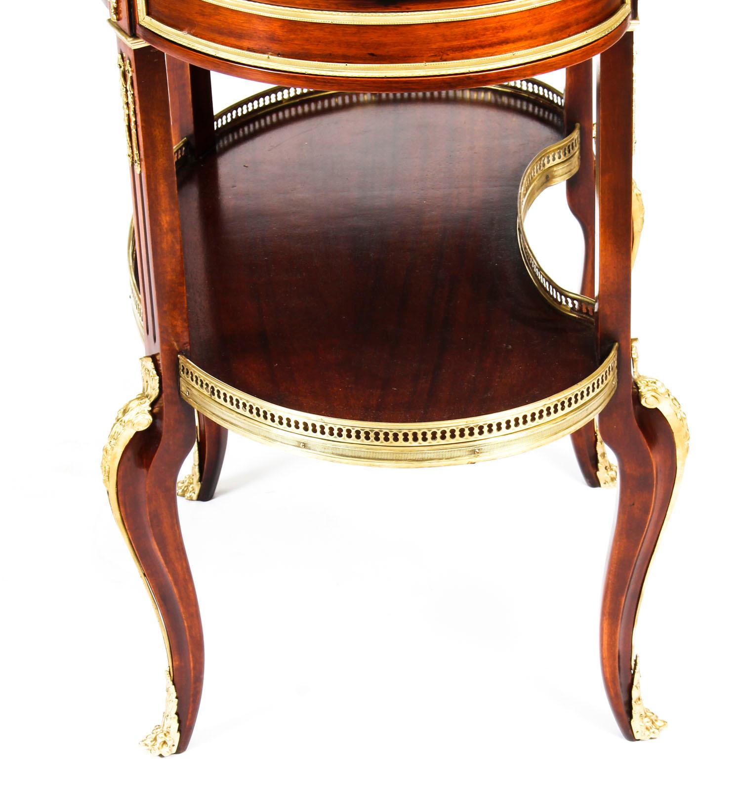 French Louis XVI Revival Kidney Shaped Marble-Top Side Table, 19th Century 5