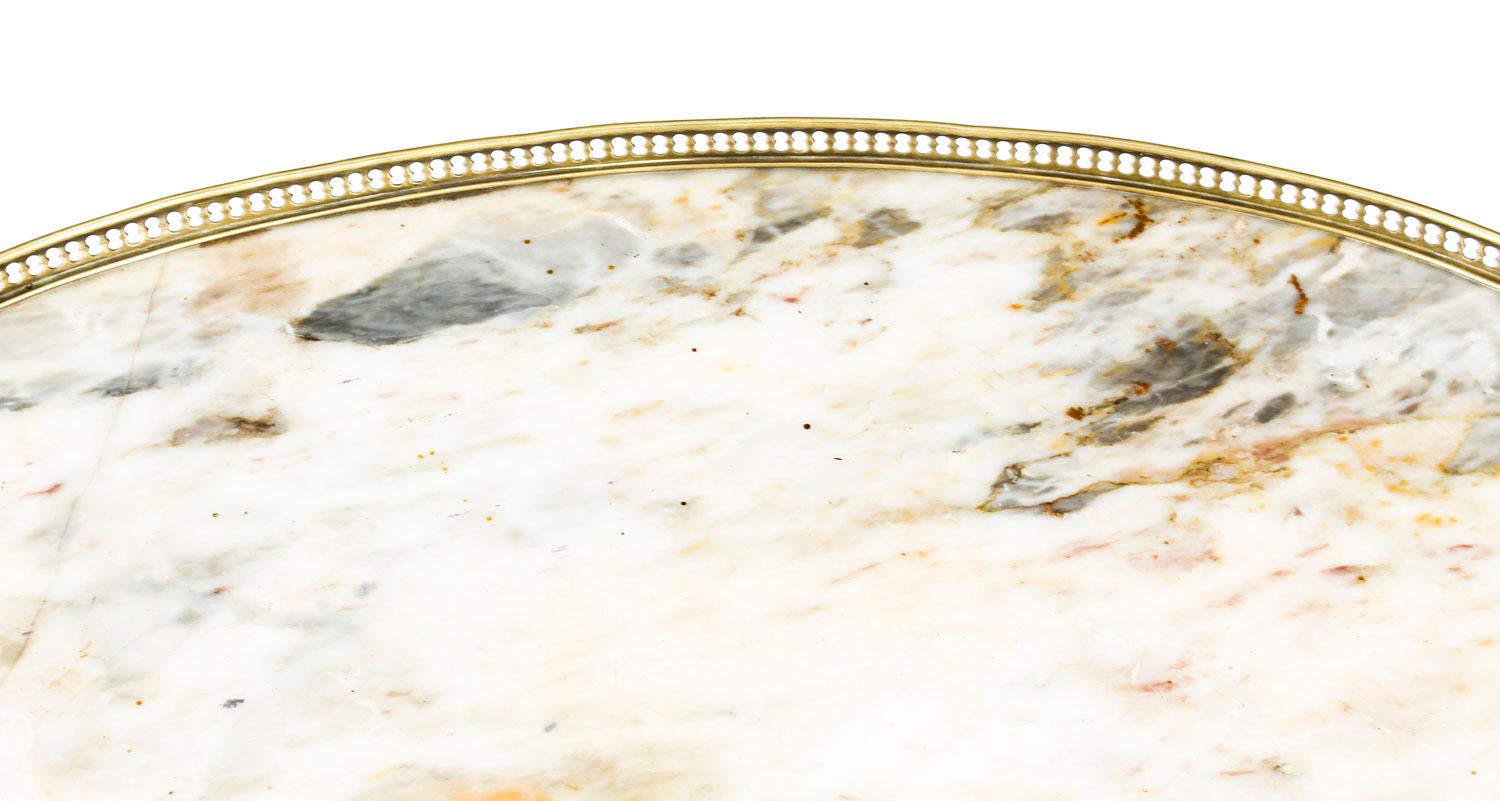 Ormolu French Louis XVI Revival Kidney Shaped Marble-Top Side Table, 19th Century