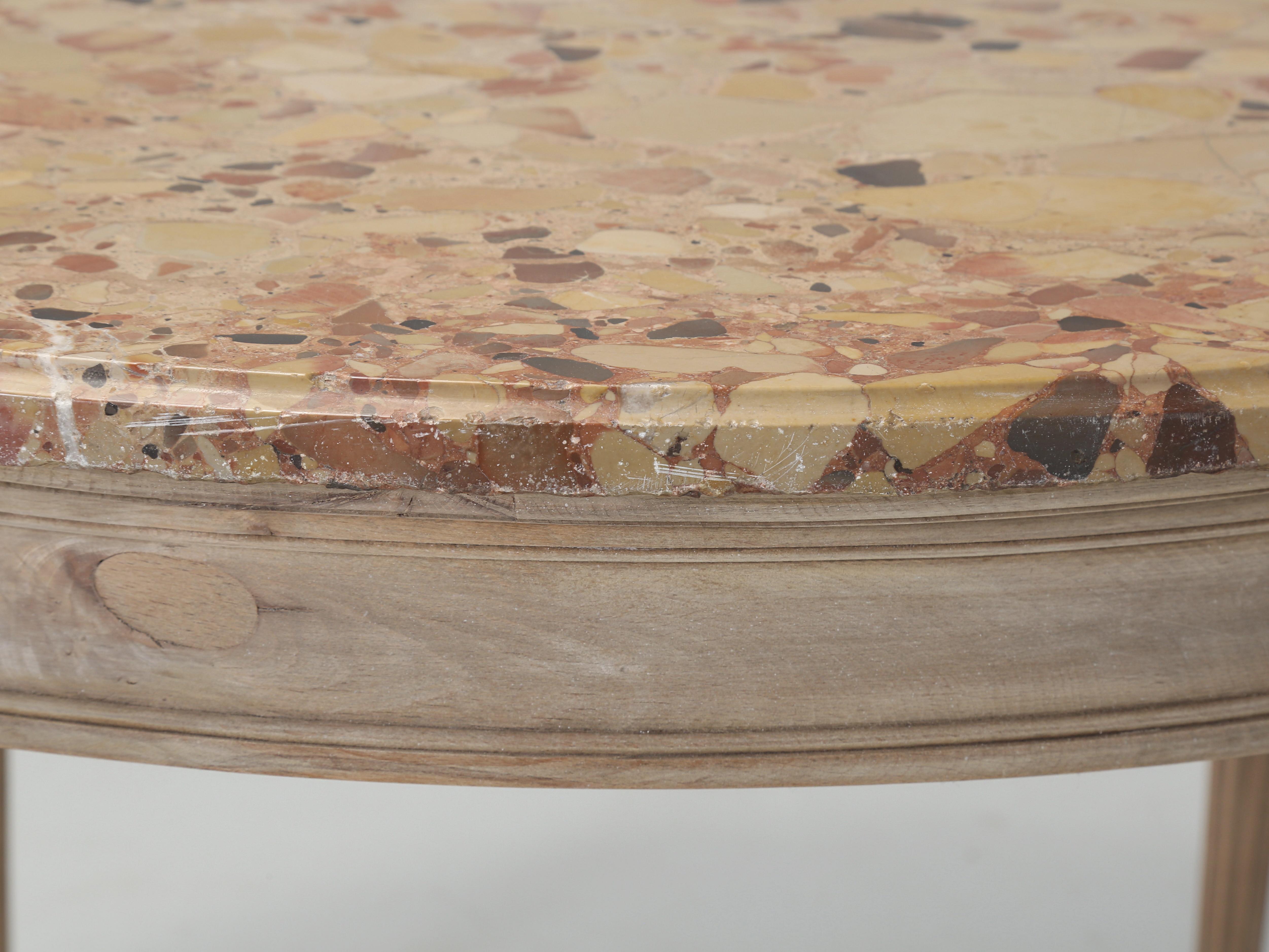 Marble Antique French Louis XVI Round Dining Table, Game Table or End Table c1900's For Sale