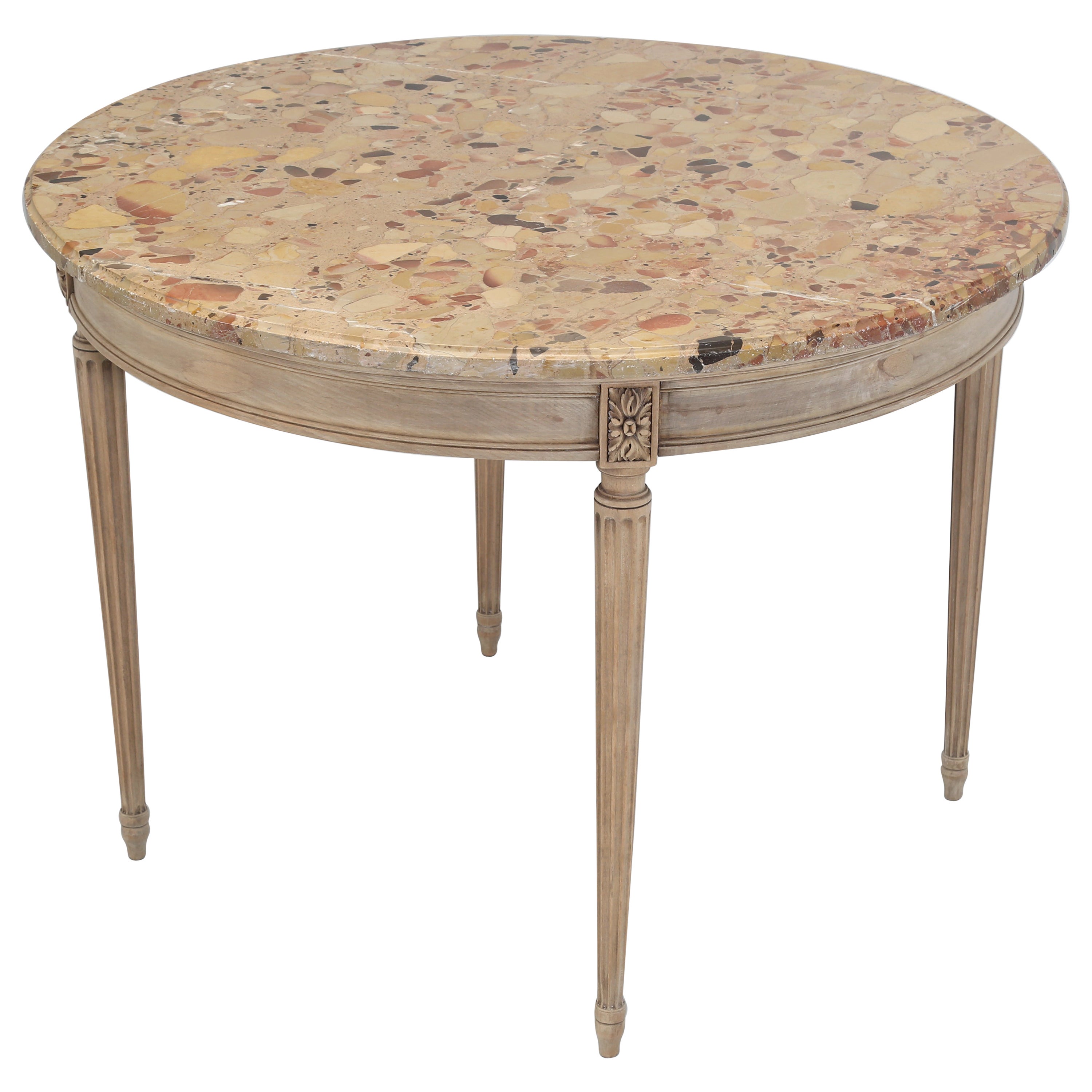 Table de salle à manger ronde française d'antiquités Louis XVI, table de jeu ou table d'appoint des années 1900