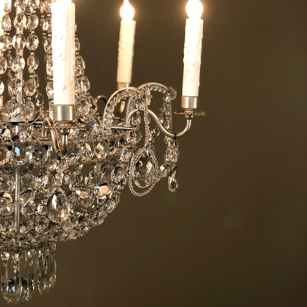 Antique French Louis XVI Sack of Pearls Chandelier In Good Condition For Sale In Dallas, TX