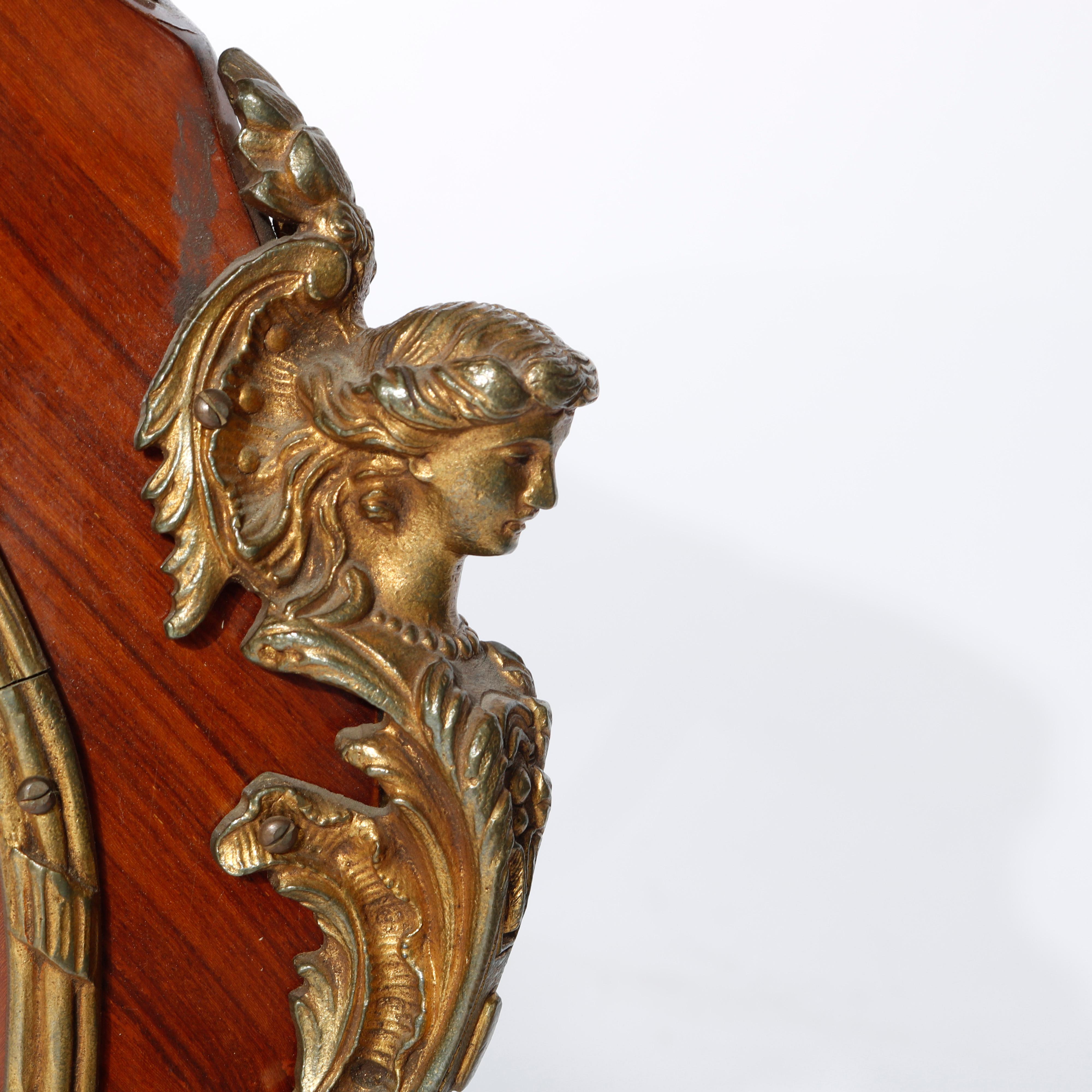 Antique French Louis XVI Satinwood & Figural Ormolu Bureau Plat Desk, Circa 1890 4