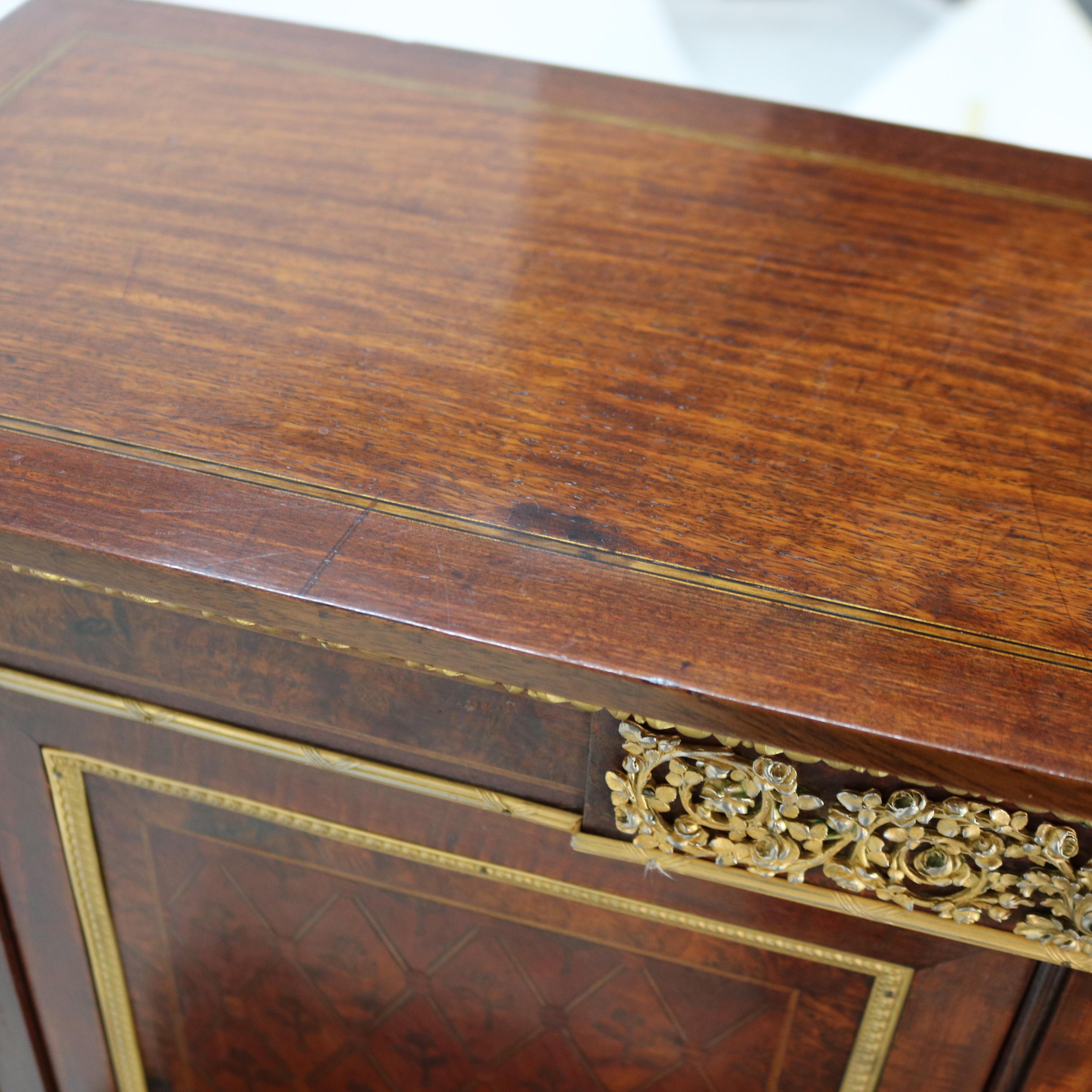 Ancien bureau secrétaire de dame Louis XVI en bois de satin, bois de roi et bois de rose 11