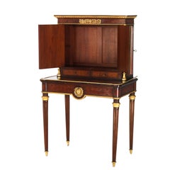 Antique French Louis XVI Satinwood, Kingwood & Rosewood Lady's Secretary Desk