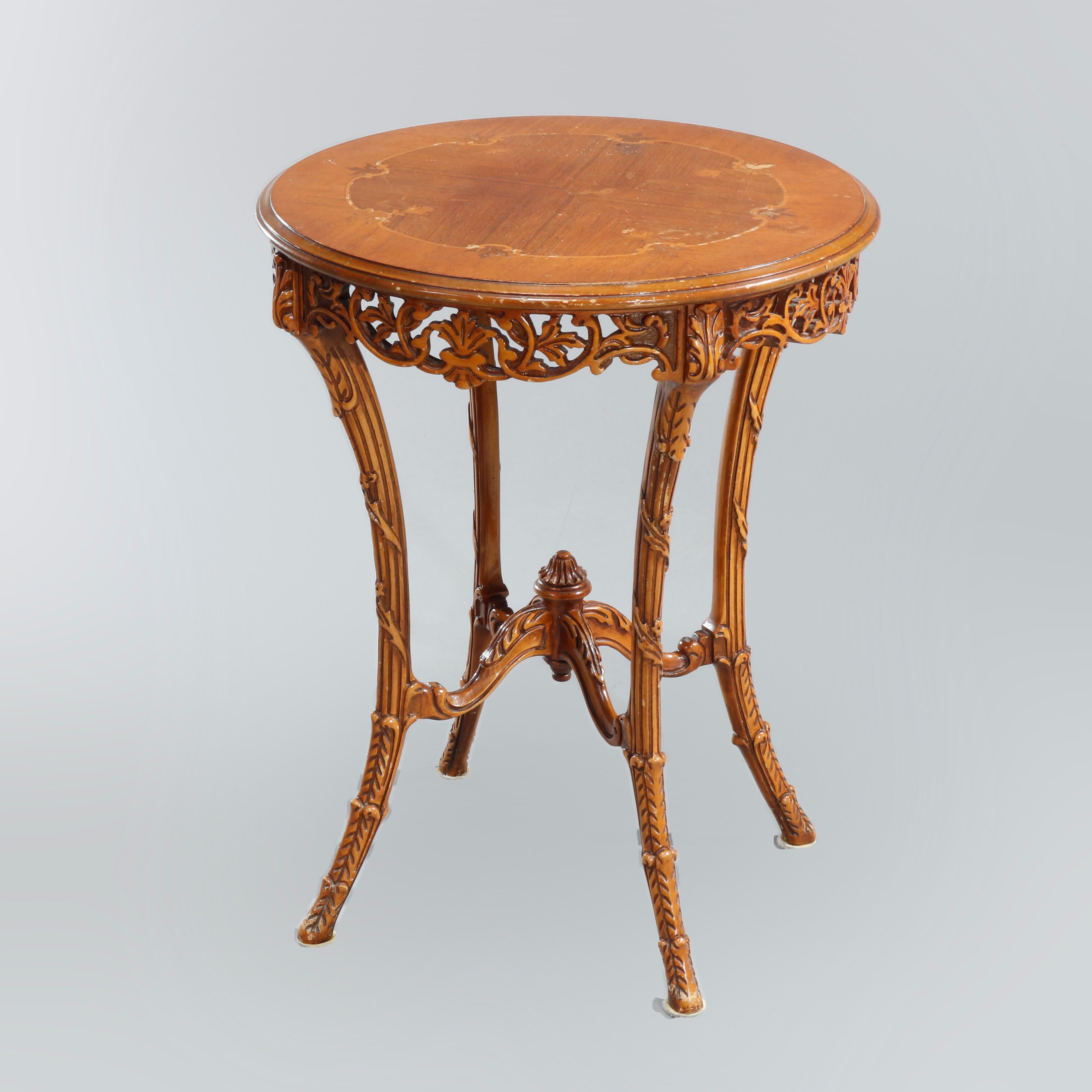 Antique French Louis XVI Satinwood & Rosewood Marquetry Side Tables, c 1930 For Sale 5