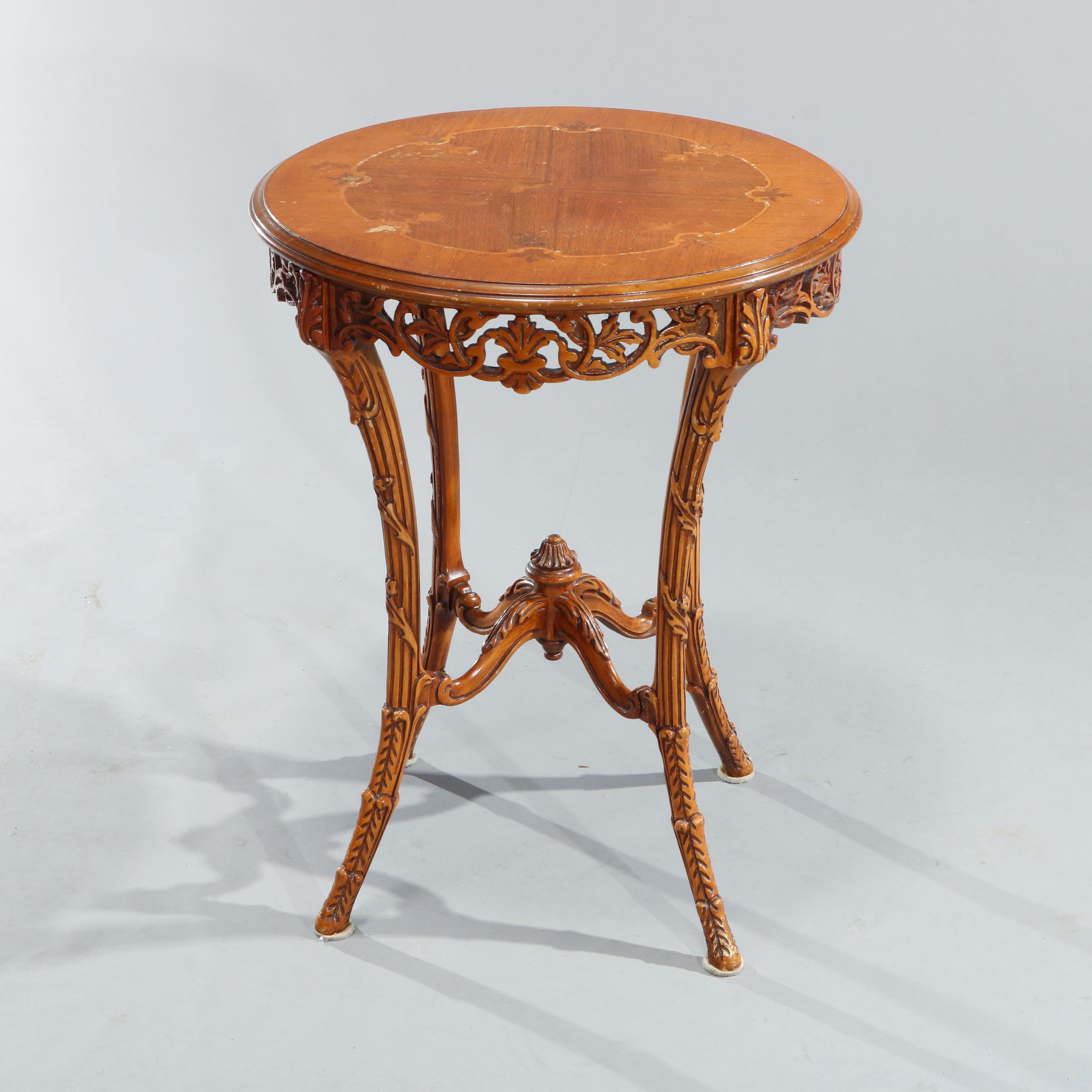 Antique French Louis XVI Satinwood & Rosewood Marquetry Side Tables, c 1930 For Sale 3