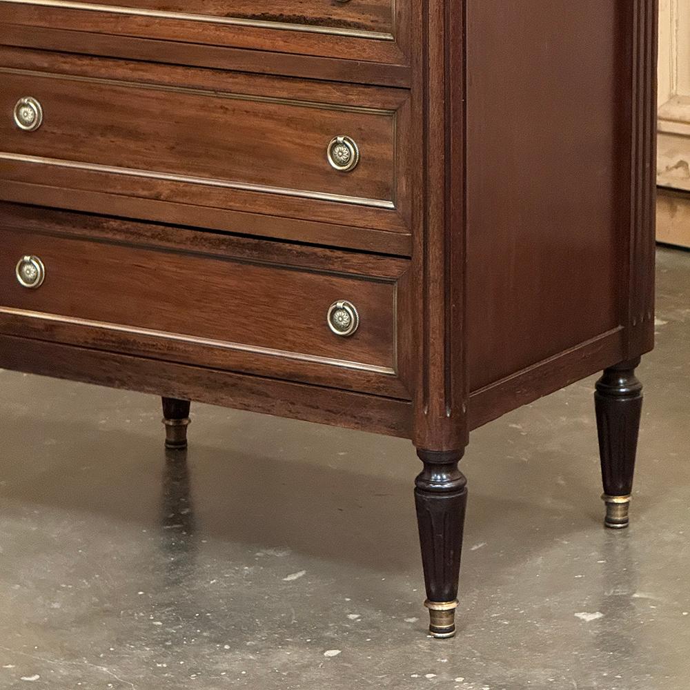Antique French Louis XVI Semainier ~ Tall Chest of Drawers with Carrara Marble For Sale 4