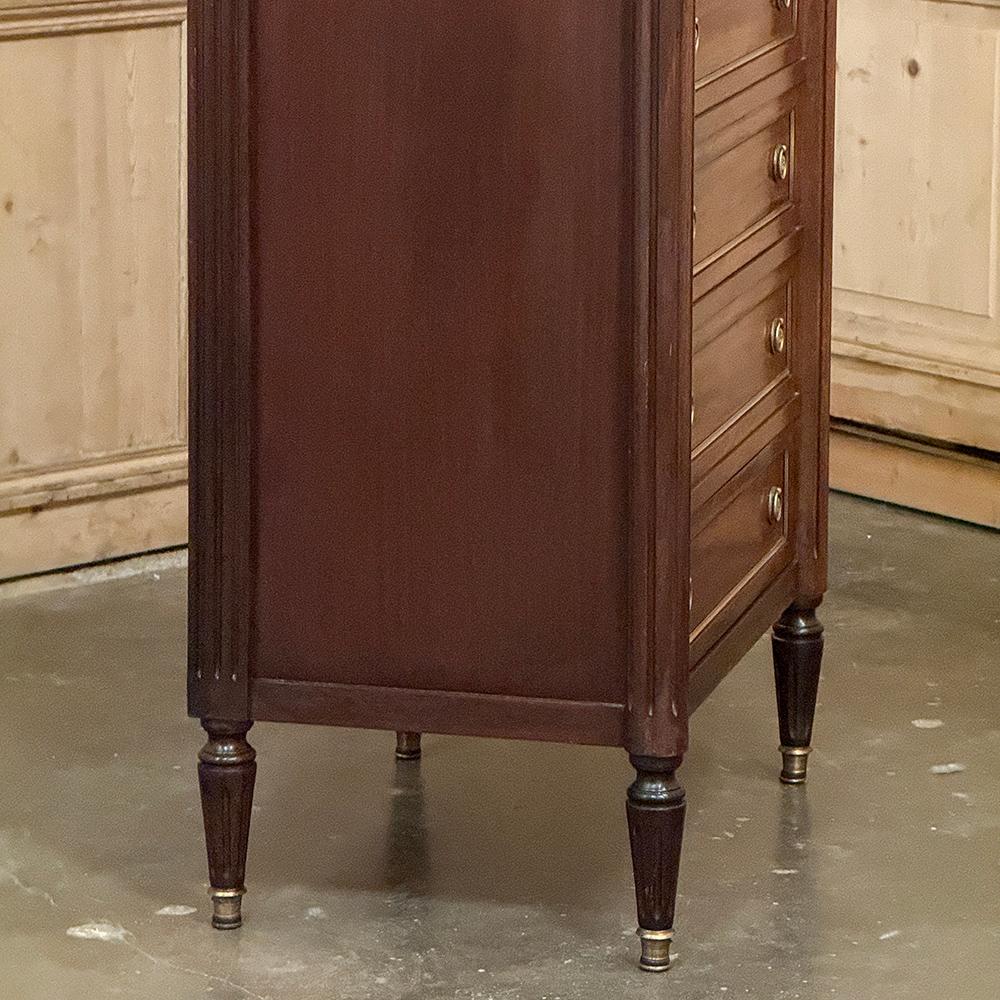 Antique French Louis XVI Semainier ~ Tall Chest of Drawers with Carrara Marble For Sale 8