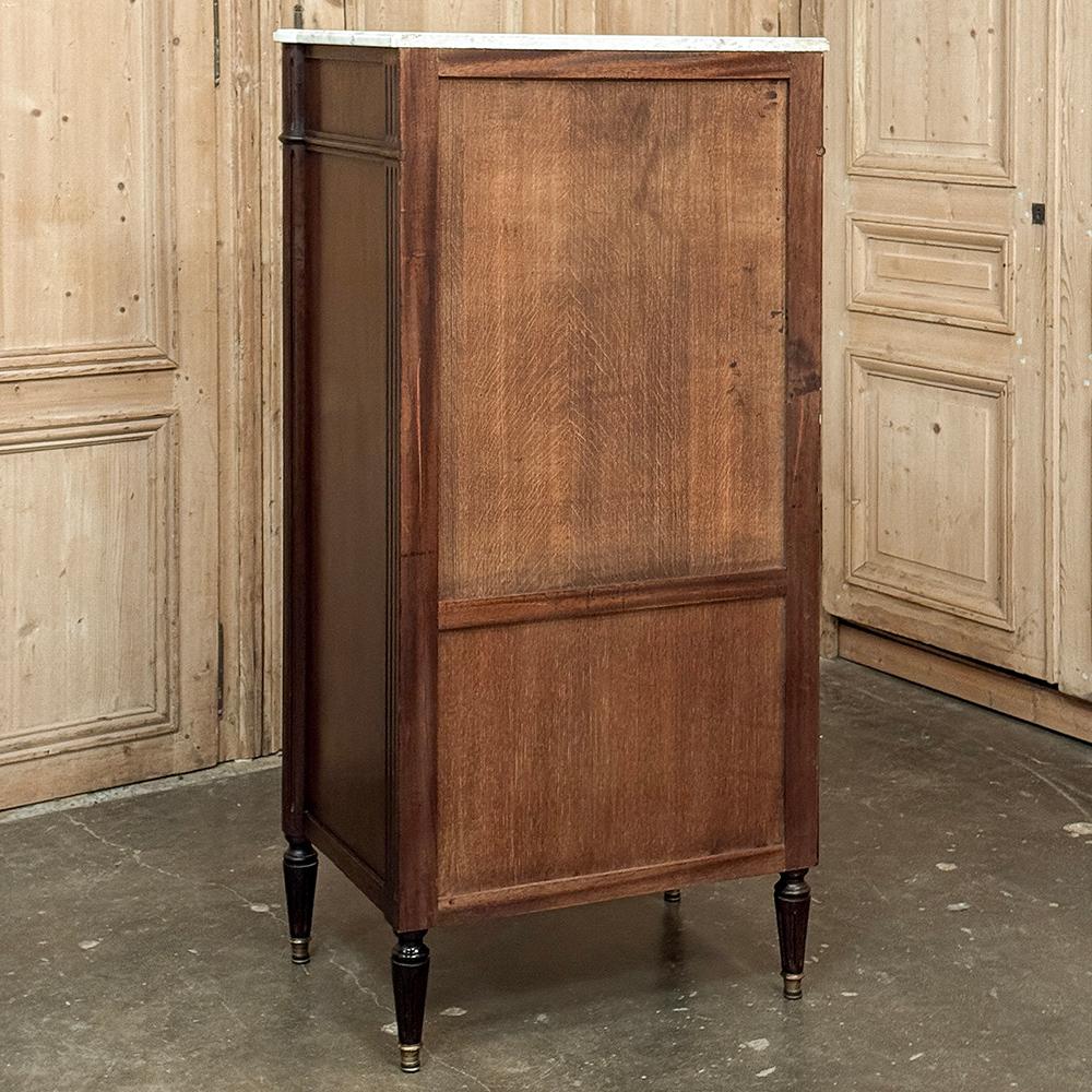 Antique French Louis XVI Semainier ~ Tall Chest of Drawers with Carrara Marble For Sale 12