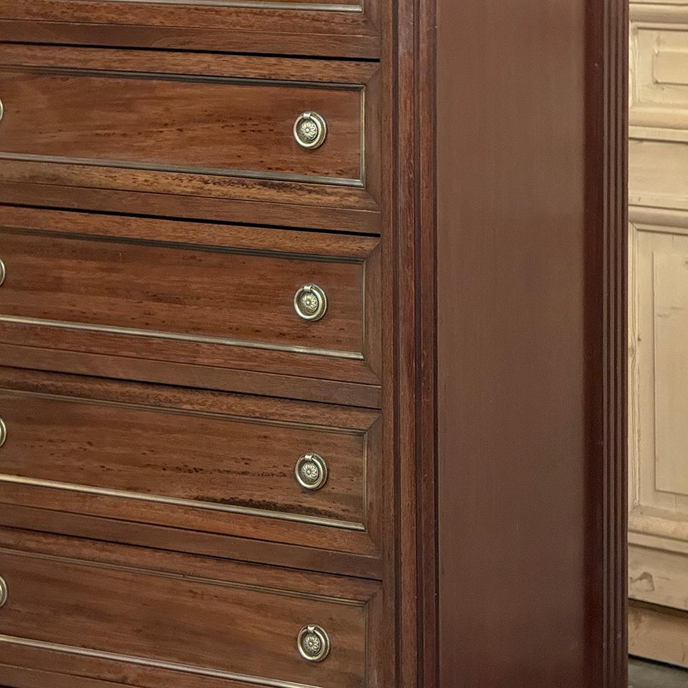 Antique French Louis XVI Semainier ~ Tall Chest of Drawers with Carrara Marble For Sale 3