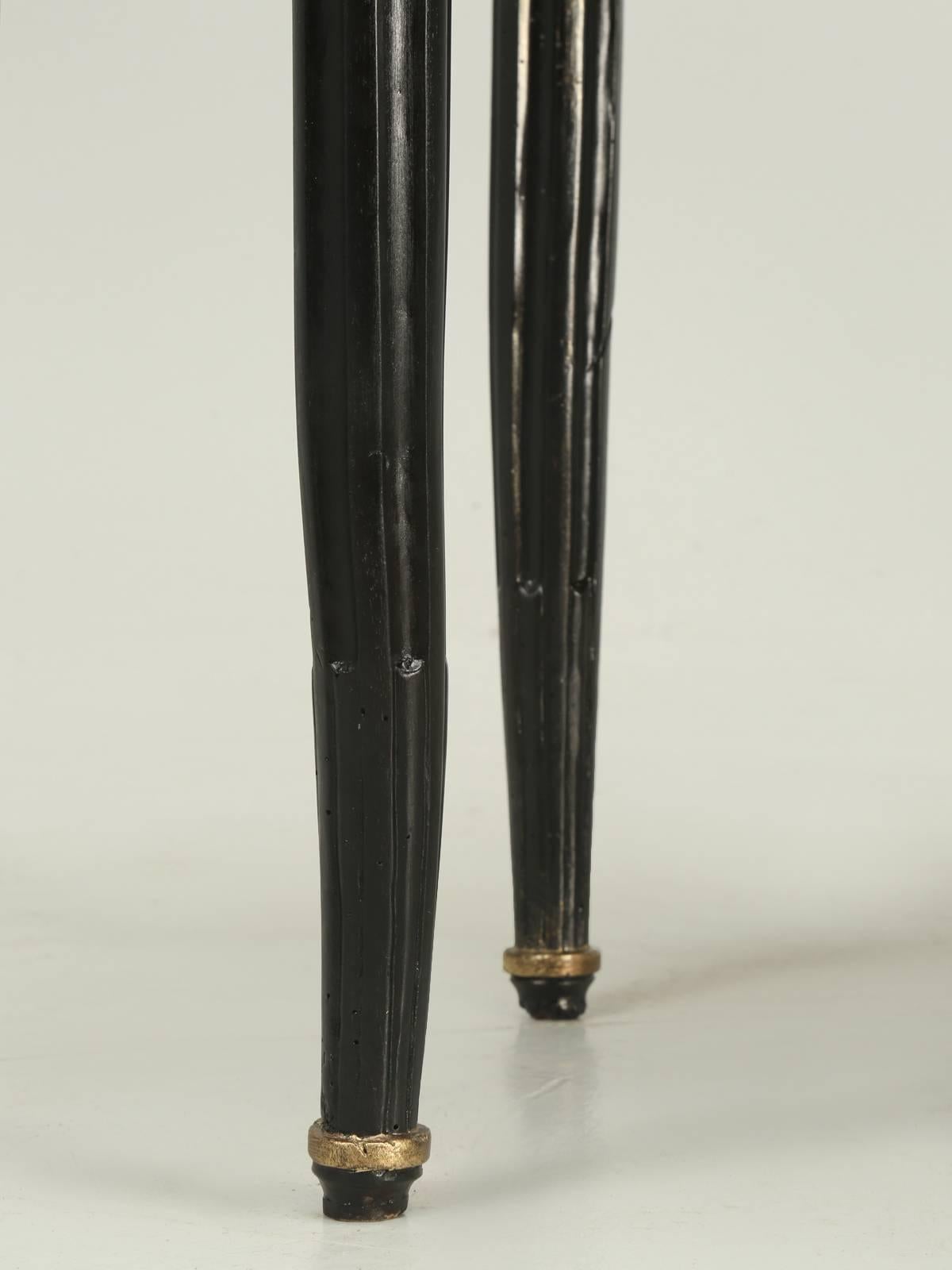 Antique French Louis XVI Side or End Table, Ebonized with a Marble Top 5