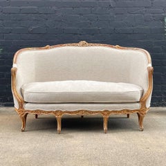 Antique French Louis XVI Sofa with Carved Details