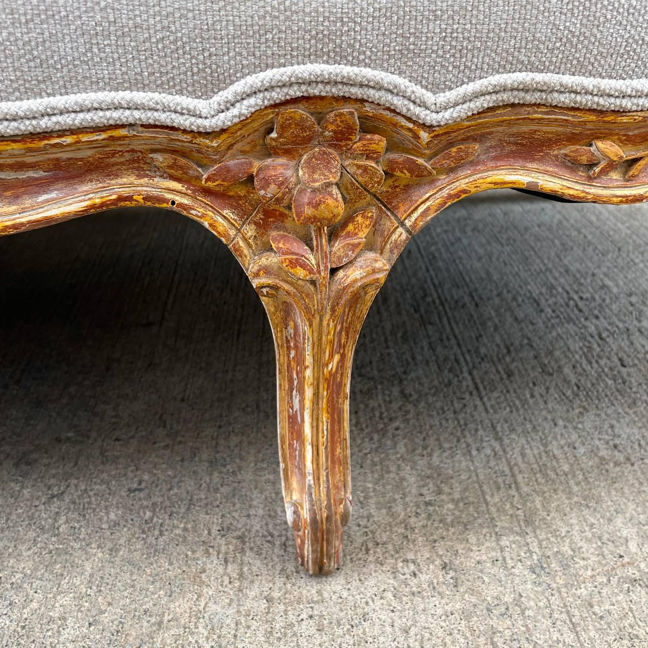 Antique French Louis XVI Sofa with Carved Details For Sale 15