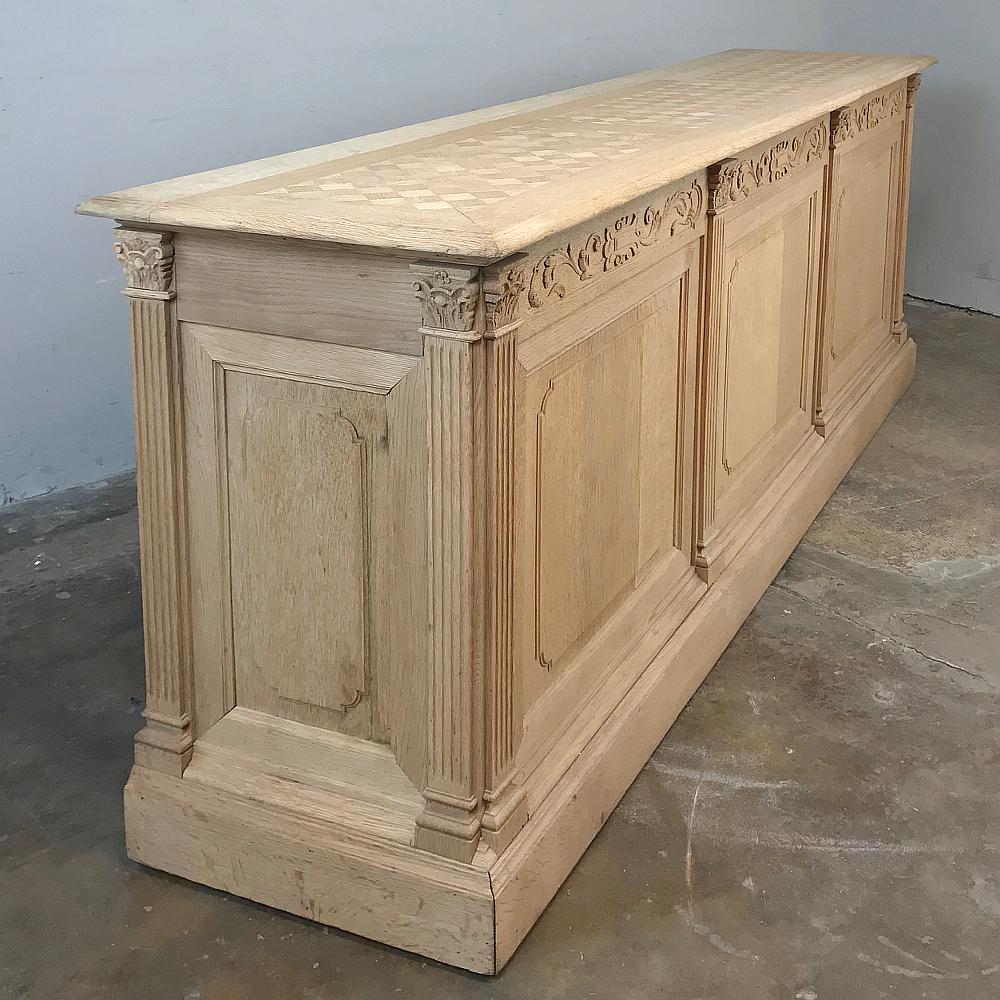 Antique French Louis XVI Stripped Store Counter 8